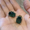 Emerald Cushion Wing Studs