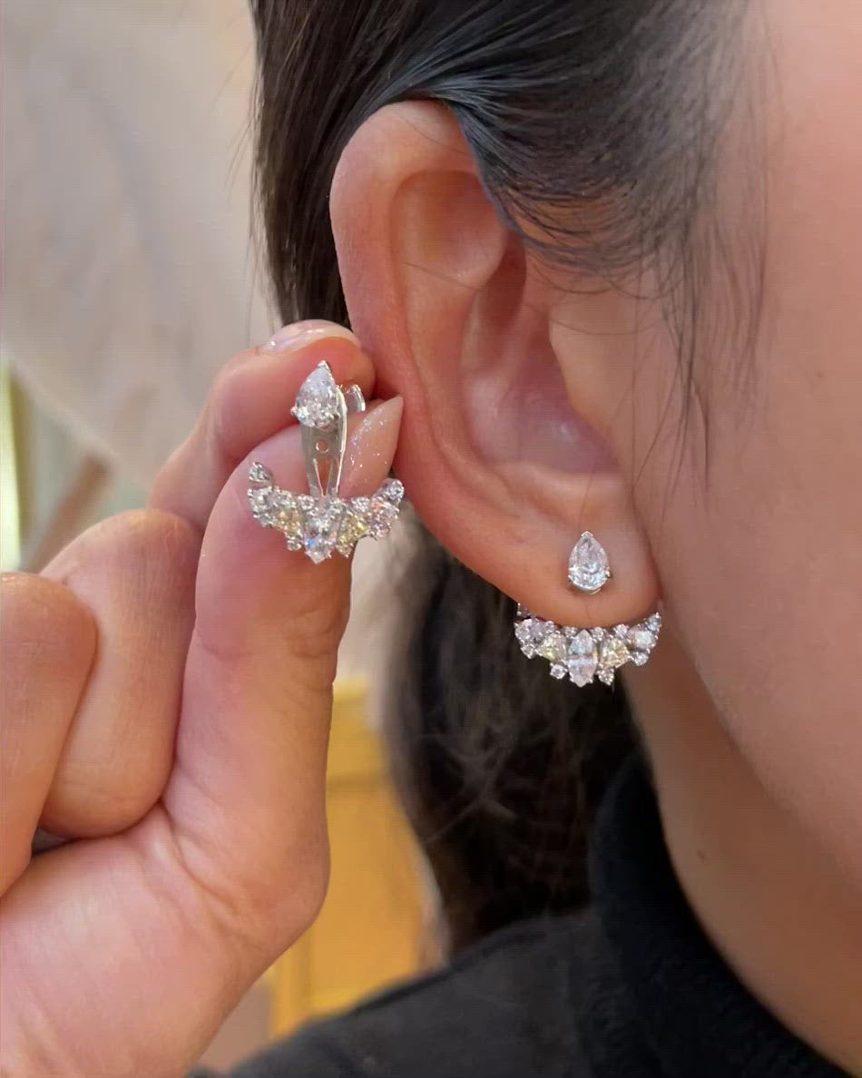 Rose Gold Ear Jacket Earrings, Minimal Dainty Ear Climber Earrings – AMYO  Jewelry