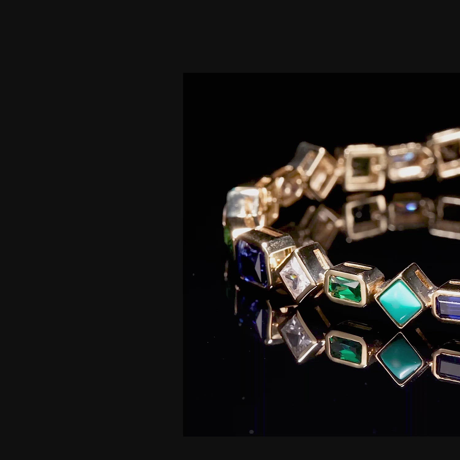 Emerald Turquoise Deco Bracelet