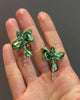 Emerald Mini Bow Earrings