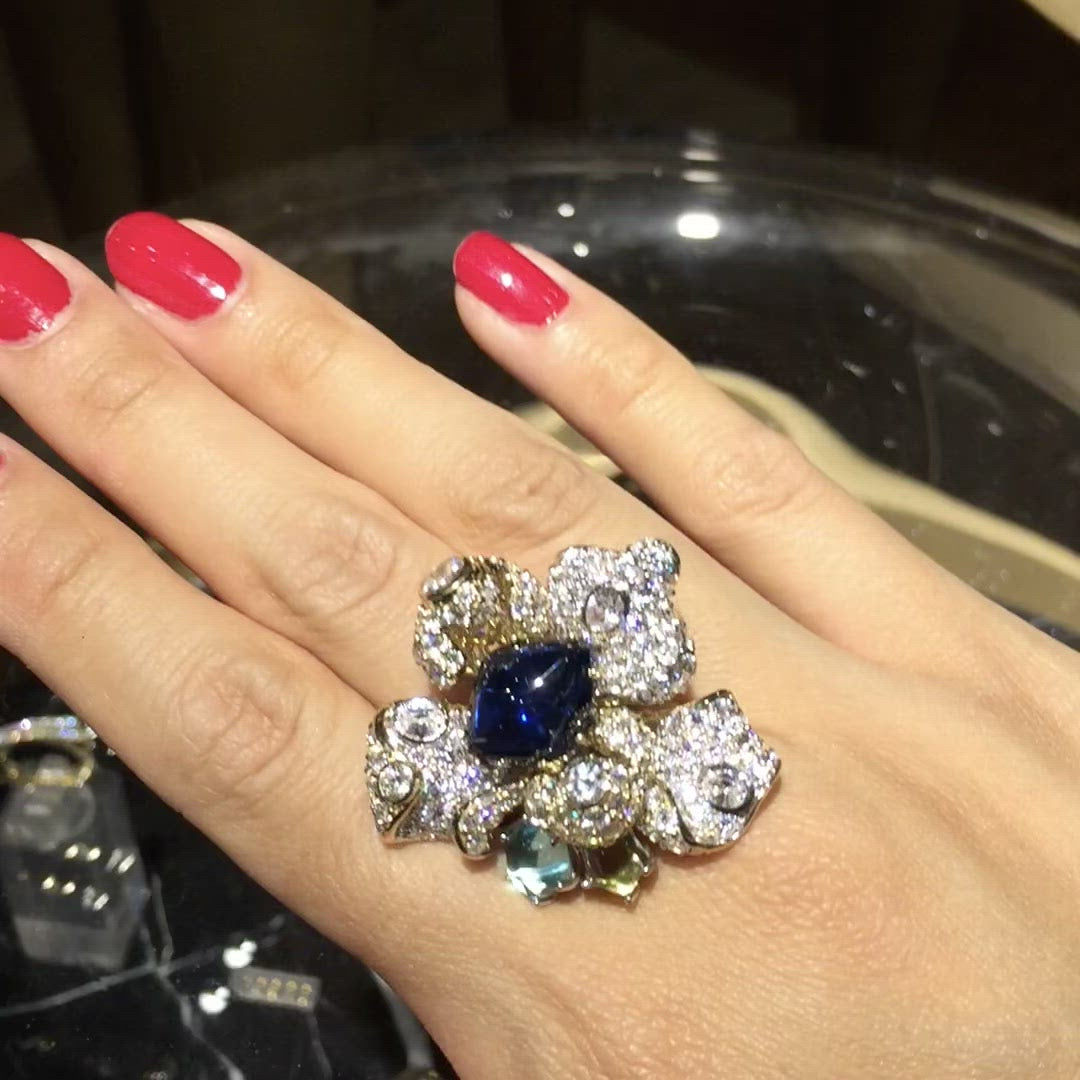 Sapphire Blossom Ring