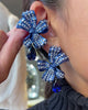 Midi Sapphire Gingham Bow Earrings