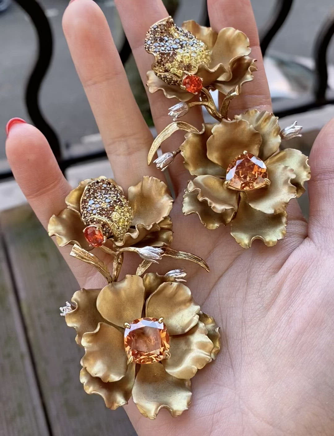 Golden Magnolia Earrings