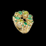 Emerald Pavé Panettone Ring, Ring, Anabela Chan Joaillerie - Fine jewelry with laboratory grown and created gemstones hand-crafted in the United Kingdom. Anabela Chan Joaillerie is the first fine jewellery brand in the world to champion laboratory-grown and created gemstones with high jewellery design, artisanal craftsmanship and a focus on ethical and sustainable innovations.