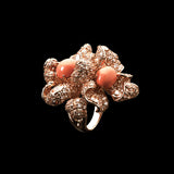 Blossom Coral Ring, Ring, Anabela Chan Joaillerie - Fine jewelry with laboratory grown and created gemstones hand-crafted in the United Kingdom. Anabela Chan Joaillerie is the first fine jewellery brand in the world to champion laboratory-grown and created gemstones with high jewellery design, artisanal craftsmanship and a focus on ethical and sustainable innovations.