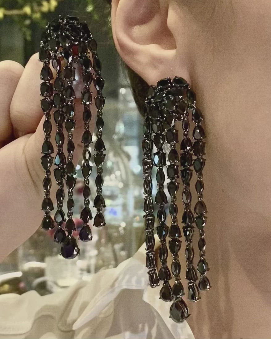 Black Diamond Cascade Earrings