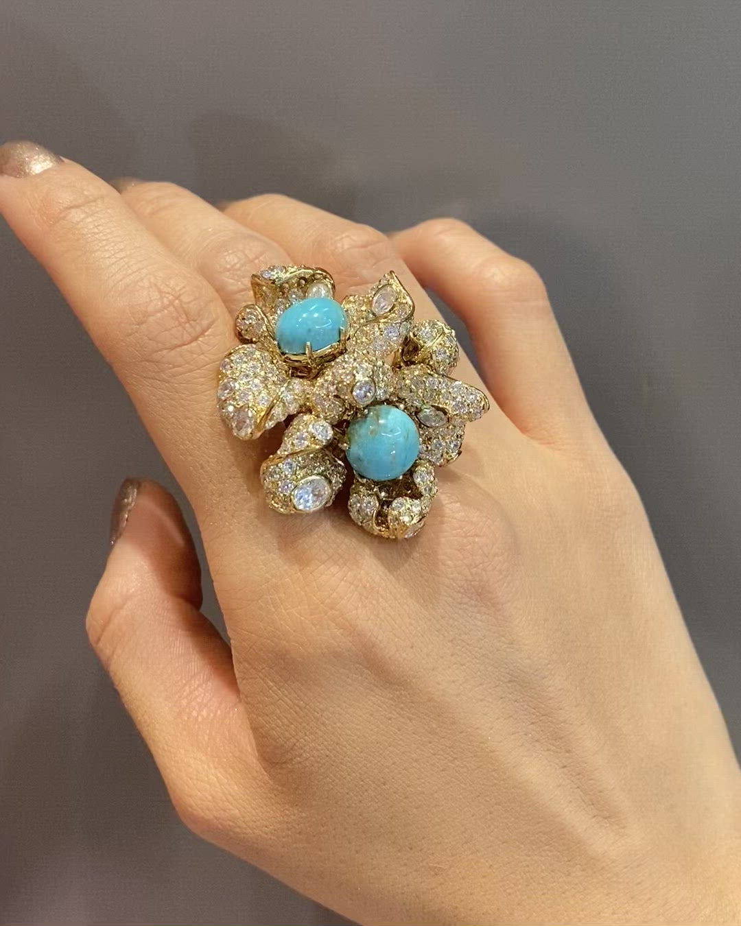 Turquoise Blossom Ring