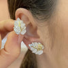 White Leaf Ear Studs