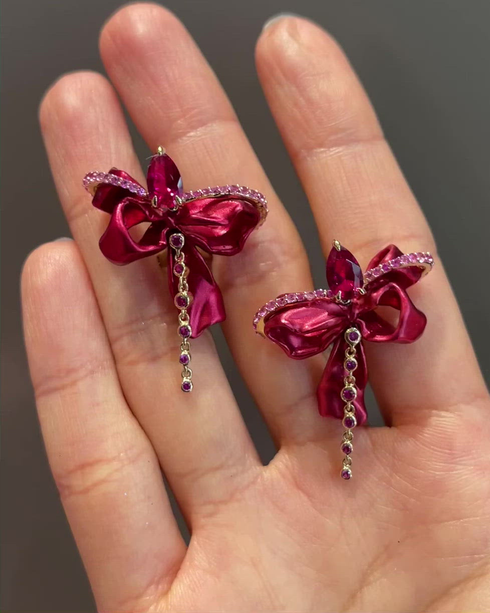 Ruby Mini Bow Earrings