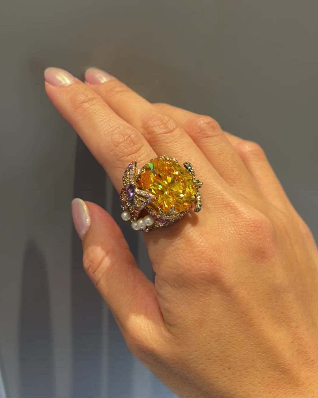 Citrine Swallowtail Ring