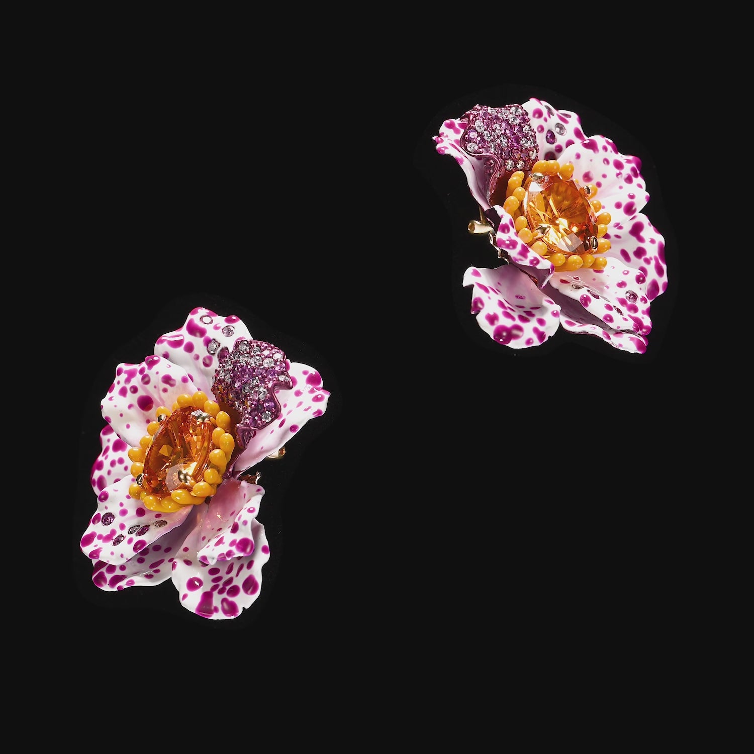 Orchid Poppy Earrings