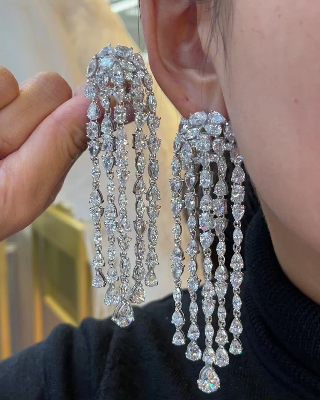 Diamond Cascade Earrings – Anabela Chan Joaillerie