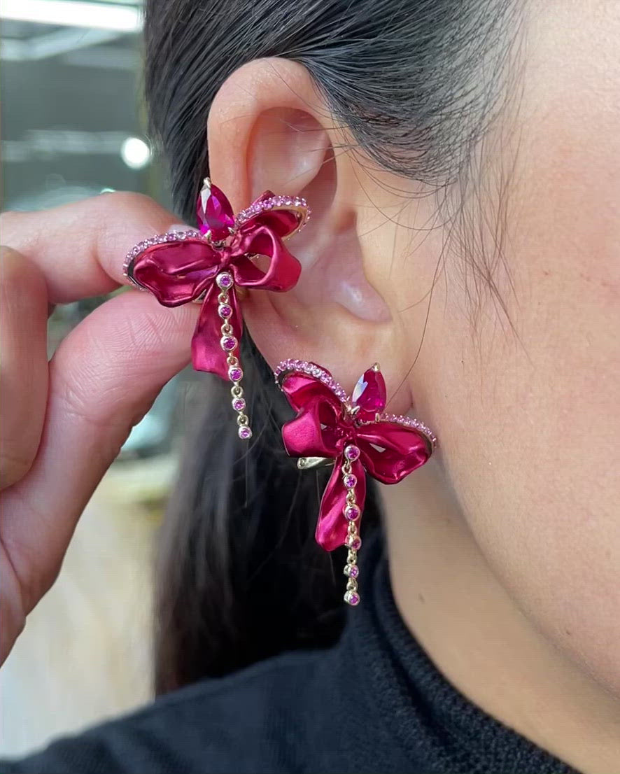 Ruby Mini Bow Earrings