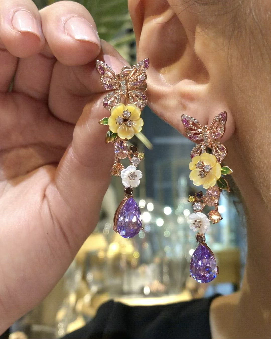 Amethyst Vine Earrings