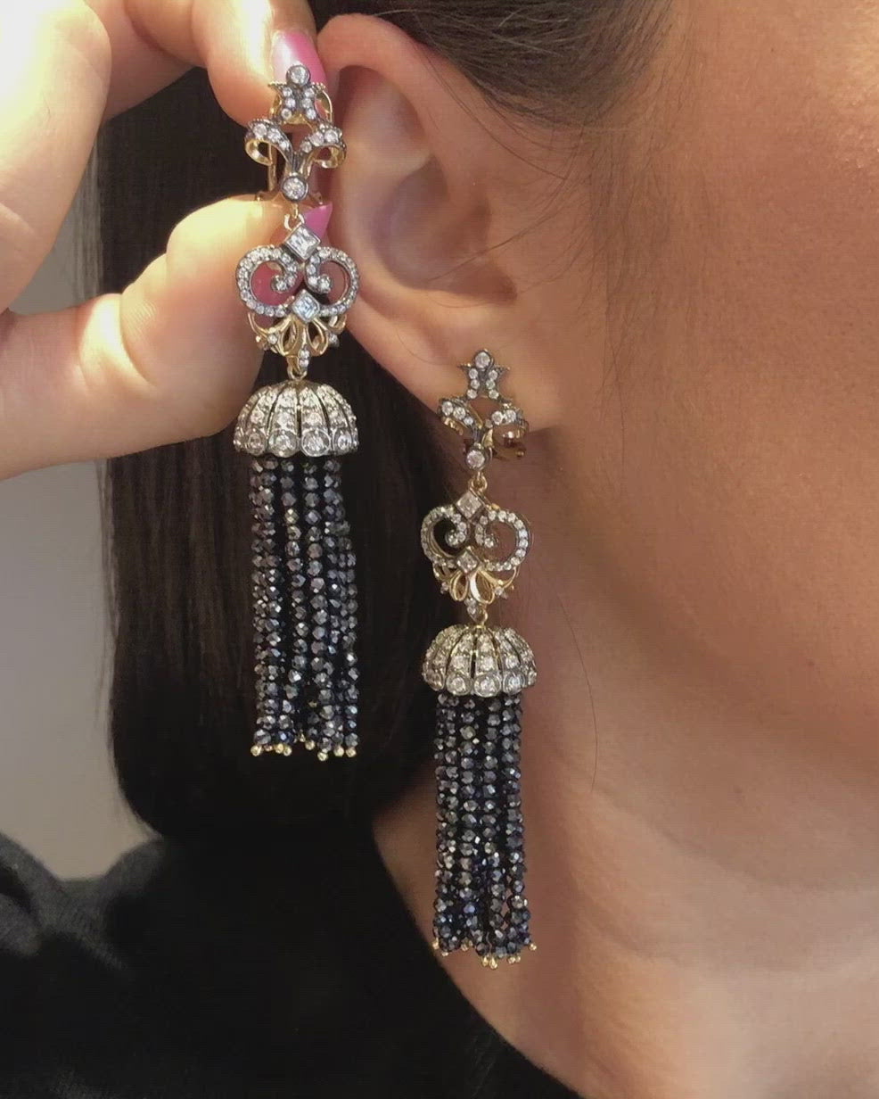 Midnight Tassel Earrings