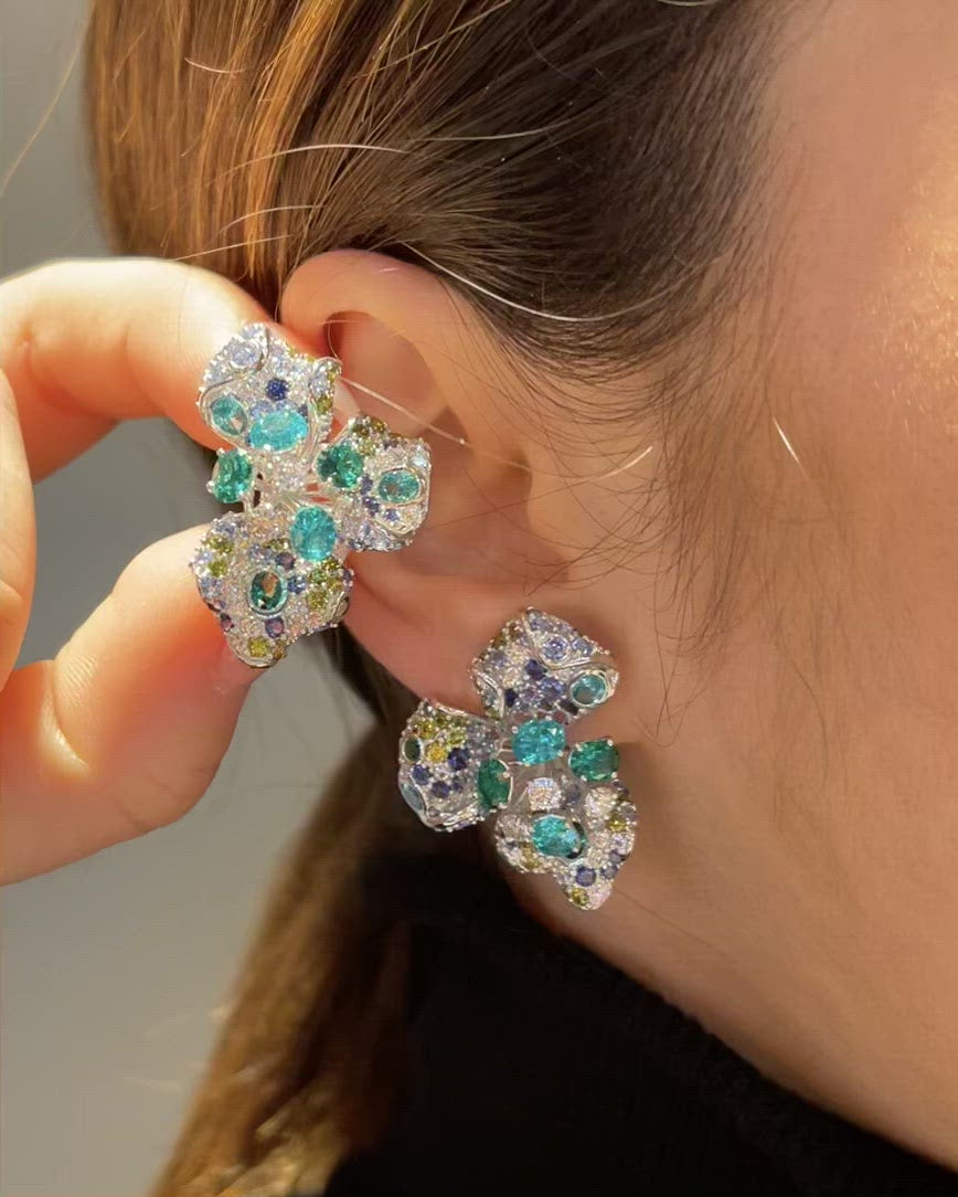 Paraiba Orchid Earrings