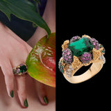 Greenberry Ring, Ring, Anabela Chan Joaillerie - Fine jewelry with laboratory grown and created gemstones hand-crafted in the United Kingdom. Anabela Chan Joaillerie is the first fine jewellery brand in the world to champion laboratory-grown and created gemstones with high jewellery design, artisanal craftsmanship and a focus on ethical and sustainable innovations.