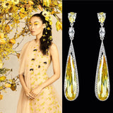 Shard Citrine Earrings, Earring, Anabela Chan Joaillerie - Fine jewelry with laboratory grown and created gemstones hand-crafted in the United Kingdom. Anabela Chan Joaillerie is the first fine jewellery brand in the world to champion laboratory-grown and created gemstones with high jewellery design, artisanal craftsmanship and a focus on ethical and sustainable innovations.