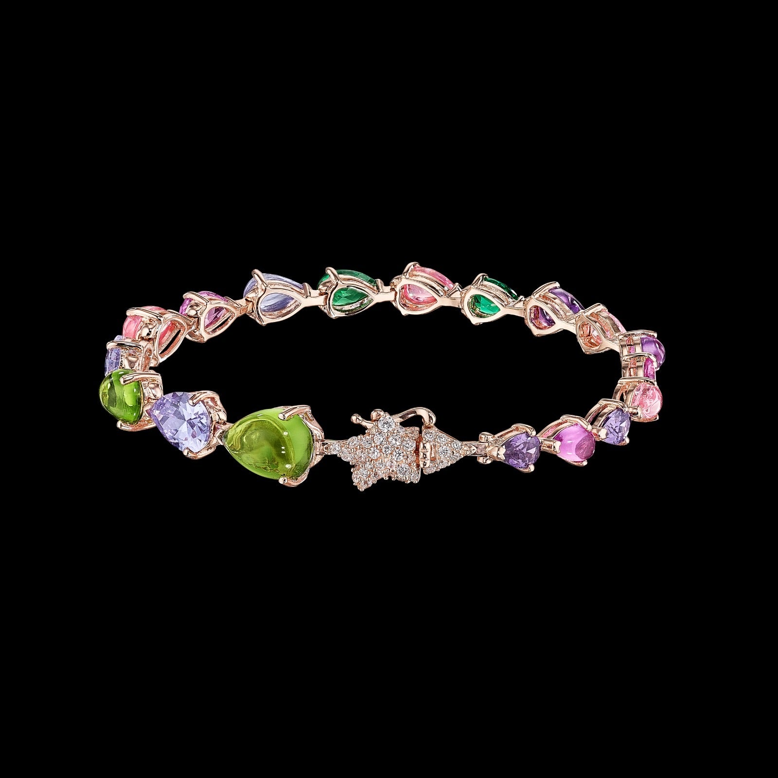 Candy Nova Bracelet, Bracelet, Anabela Chan Joaillerie - Fine jewelry with laboratory grown and created gemstones hand-crafted in the United Kingdom. Anabela Chan Joaillerie is the first fine jewellery brand in the world to champion laboratory-grown and created gemstones with high jewellery design, artisanal craftsmanship and a focus on ethical and sustainable innovations.