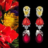 Ruby Berry Earrings, Earring, Anabela Chan Joaillerie - Fine jewelry with laboratory grown and created gemstones hand-crafted in the United Kingdom. Anabela Chan Joaillerie is the first fine jewellery brand in the world to champion laboratory-grown and created gemstones with high jewellery design, artisanal craftsmanship and a focus on ethical and sustainable innovations.