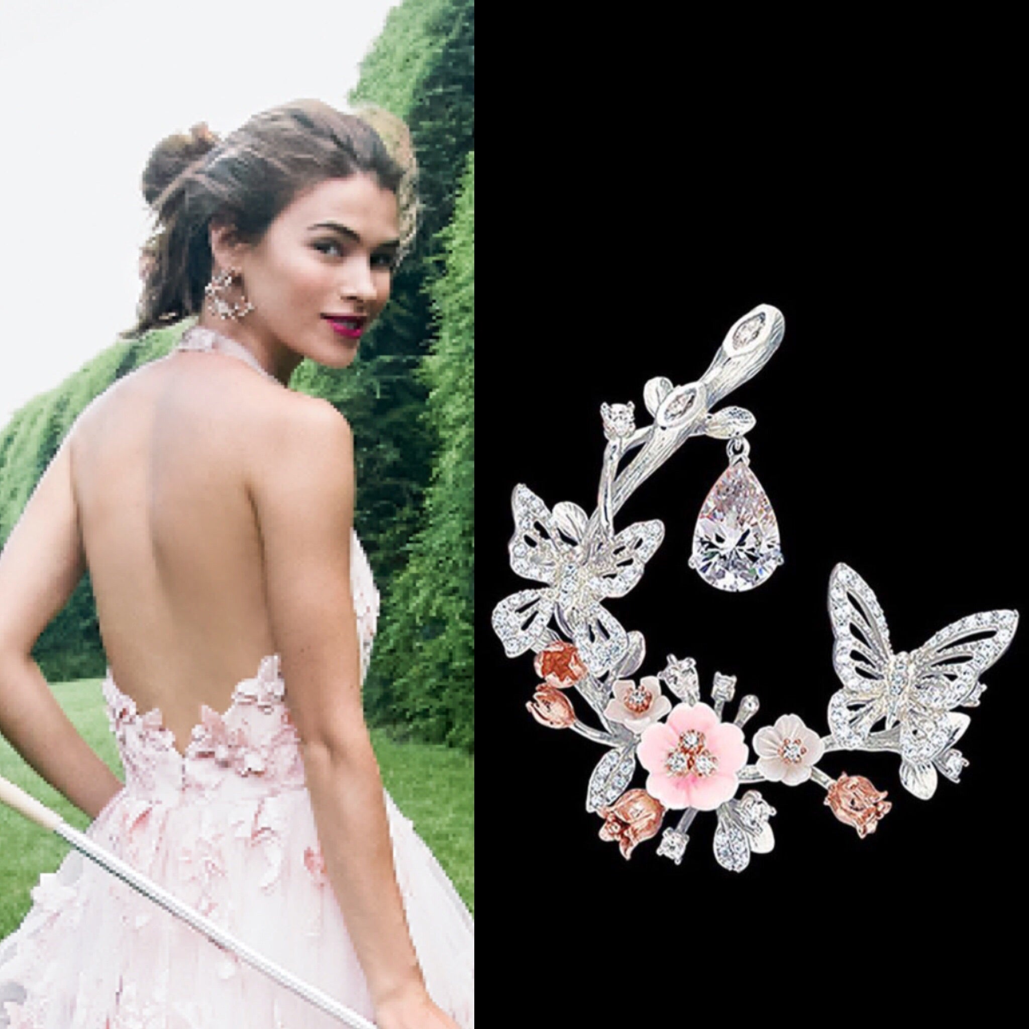Rose Diamond Butterfly Garland Earrings – Anabela Chan Joaillerie