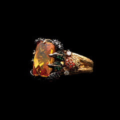 Tangerine Ring, Ring, Anabela Chan Joaillerie - Fine jewelry with laboratory grown and created gemstones hand-crafted in the United Kingdom. Anabela Chan Joaillerie is the first fine jewellery brand in the world to champion laboratory-grown and created gemstones with high jewellery design, artisanal craftsmanship and a focus on ethical and sustainable innovations.